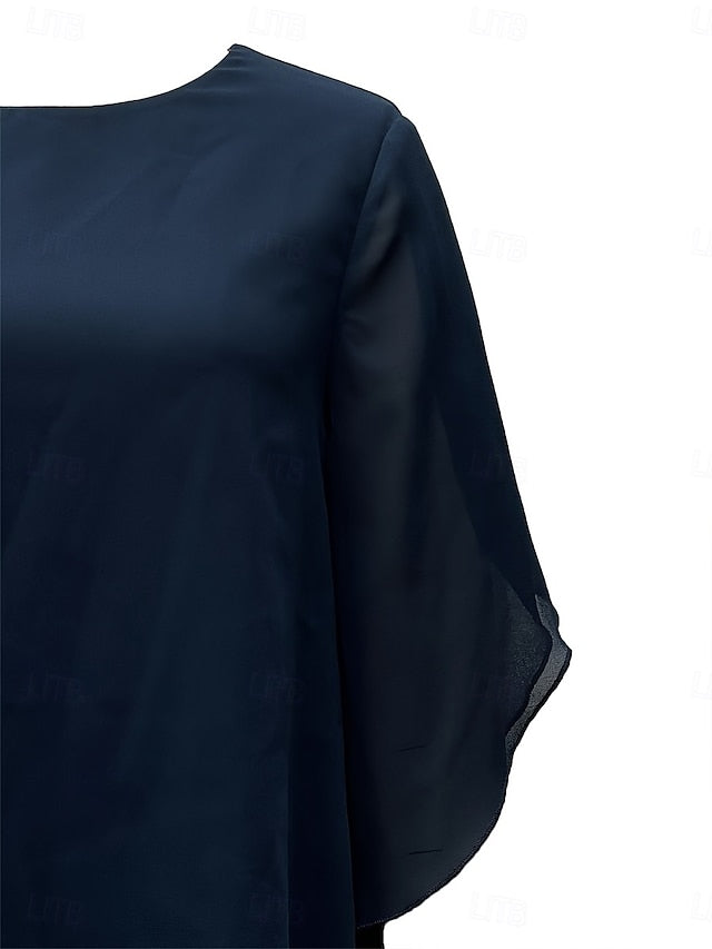 Neck Crew Dress 2 Pantsuit Classic Piece Bride Mother the of