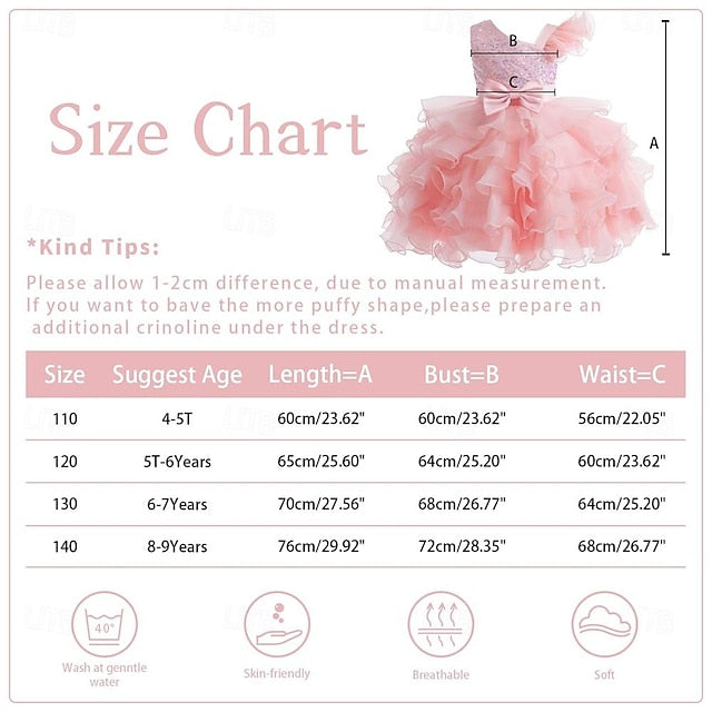 Party Kids Flower Ball Pageant Ruffle Girls Wedding Gown Dress