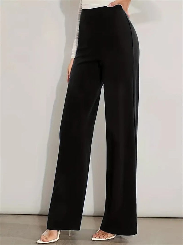 Women's Dress Work Pants Trousers Full Length High Cut