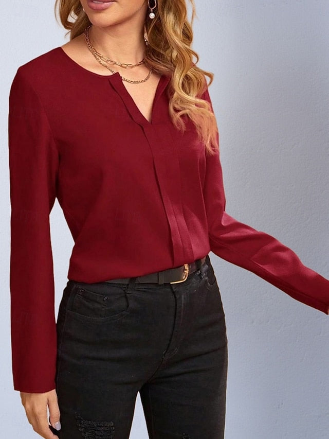 Women's Shirt Satin Shirt Casual Shirt Plain Vintage
