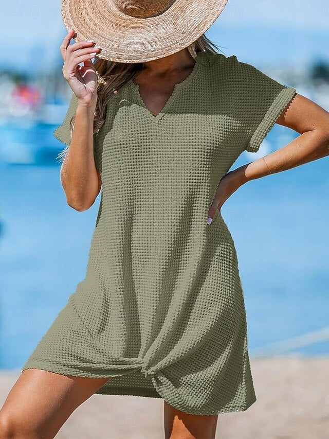 Women's Swimwear Cover Up Swim Dress Swimsuit Knitted