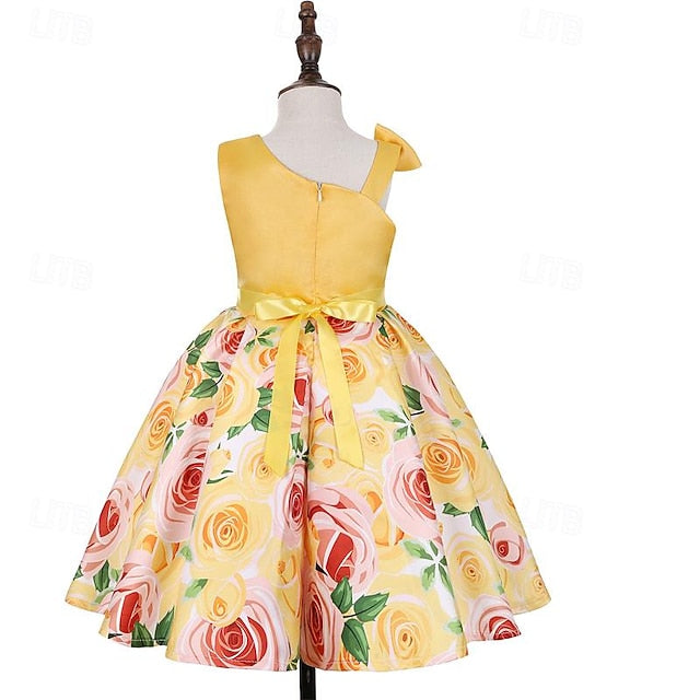 Flower Girls' Dress Party Easter Summer Sleeveless 3D