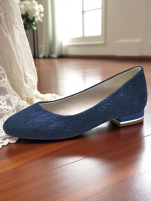 Heel Women's Lace Ivory Wedding Flats Low