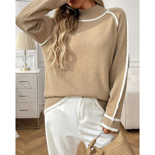 Women's Casual Tops Pullover Sweater Long Sleeve Top