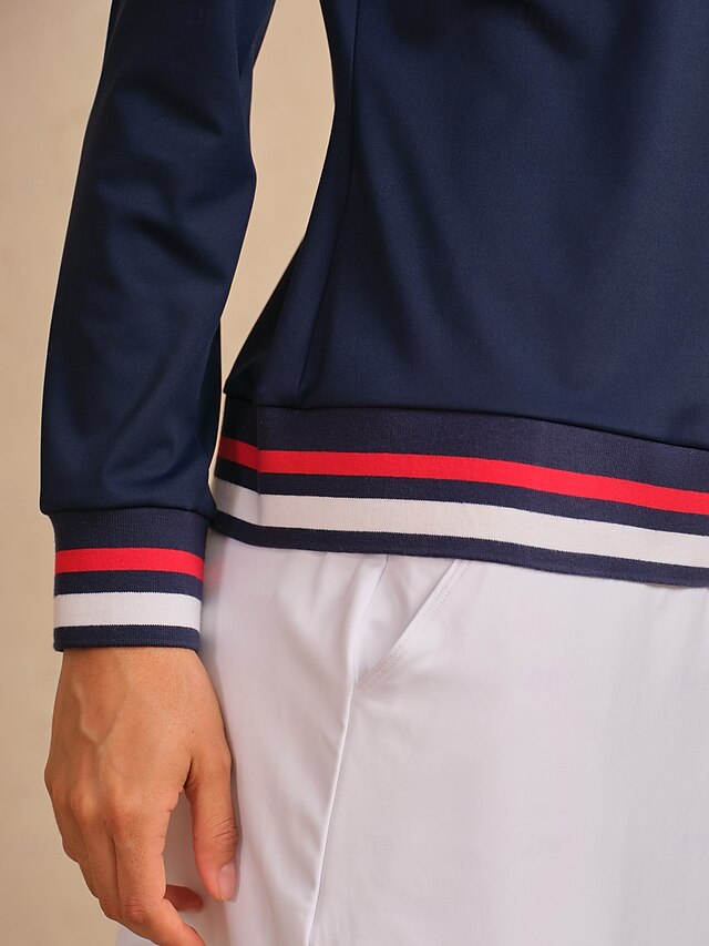 Women's Golf Polo Shirt Navy Blue Long Sleeve Top Ladies