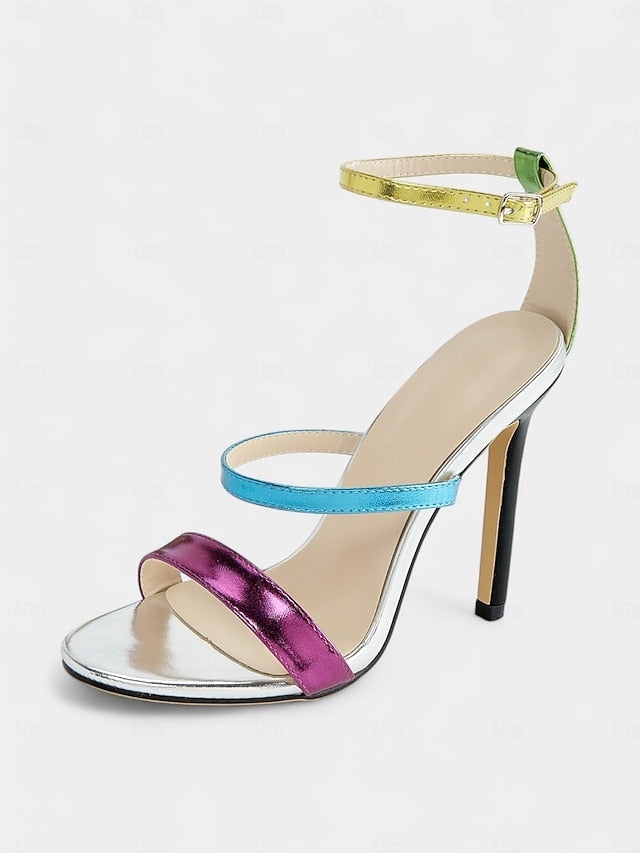 Metallic Heels Women's Stiletto – Vibrant Multi-Color
