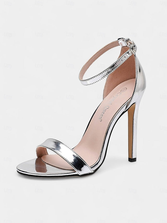 for Wedding Women Metallic Heel – Stiletto Sandals Sleek