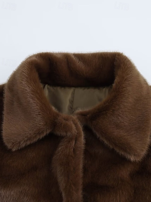 Teddy Comfortable Fur Warm Buttons Women's Coat Faux