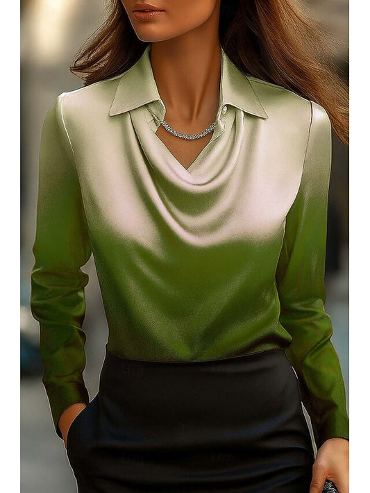 Women's Shirt Ruched Draped Ombre Graphic Geometric Elegant