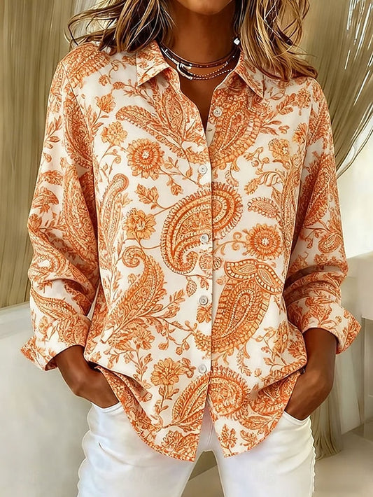 Women's Work Shirt Graphic Paisley Elegant Stylish Modern
