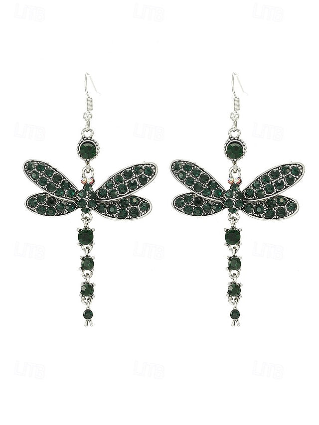 – Dragonfly Earrings Crystal Style Colorful Vintage