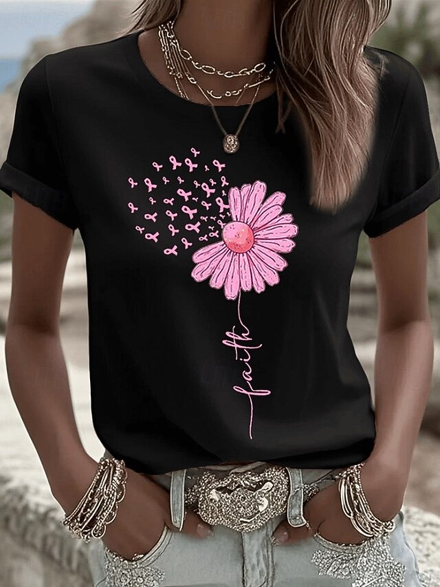 Women's T Shirt Print Floral Graphic Vintage Stylish