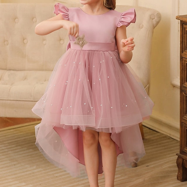 Girls' Kids Color Girl Flower Dress Party Solid