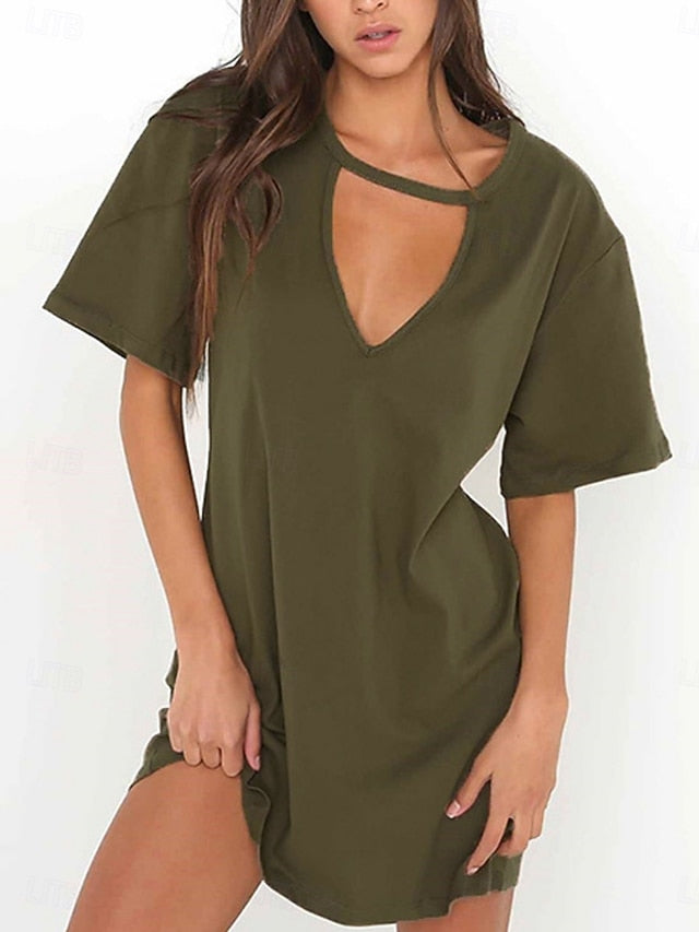 Women's Mini Dress T Shirt Dress Tee Dress Summer Dress