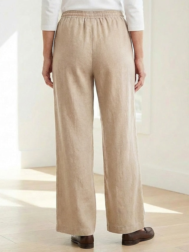 70% Linen Women's Linen Pants Culottes Wide Leg Wide Leg