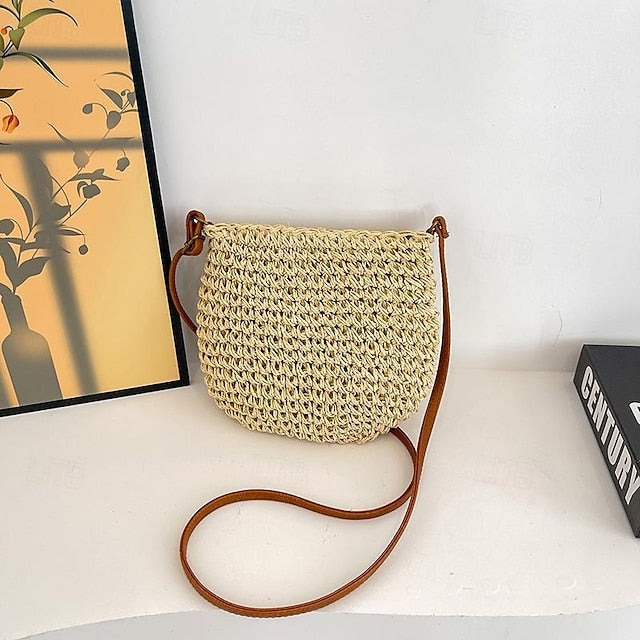 Tassel Women's Bag Woven Boho Handbag – Straw Crossbody