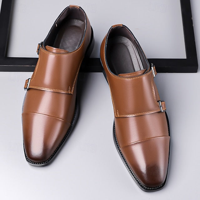 Monk Leather Double – Men's Strap Shoes Elegant