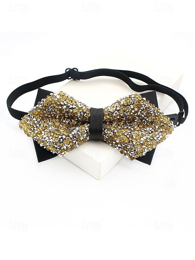 Sequins Bow Polyester Christmas Tie – Sparkling Men's