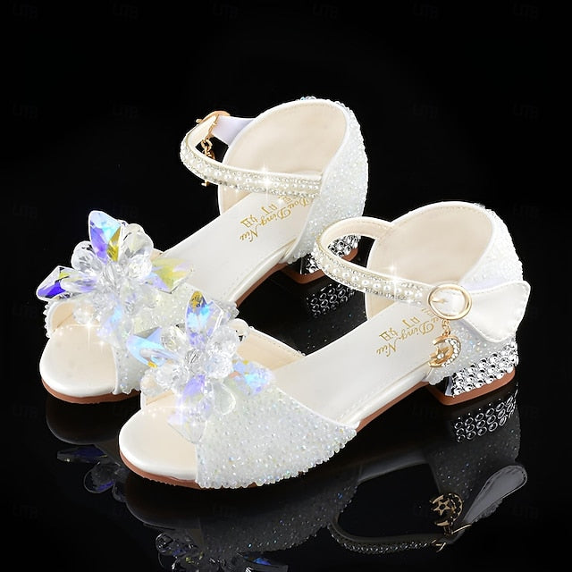 Girls' Rhinestone Shoes �?Crystal Glittery Flower