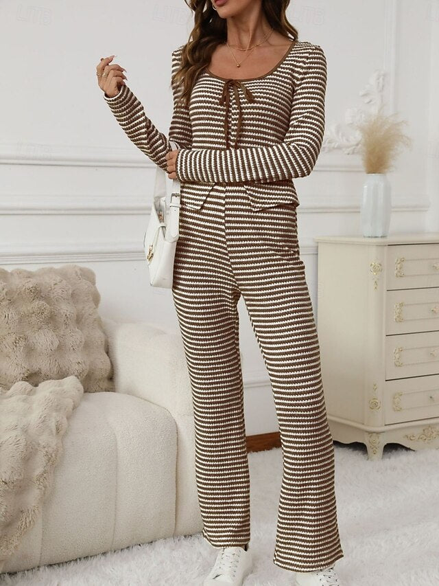 Women's Two Piece Sets Pants Sets Bolero Top Long Sleeve