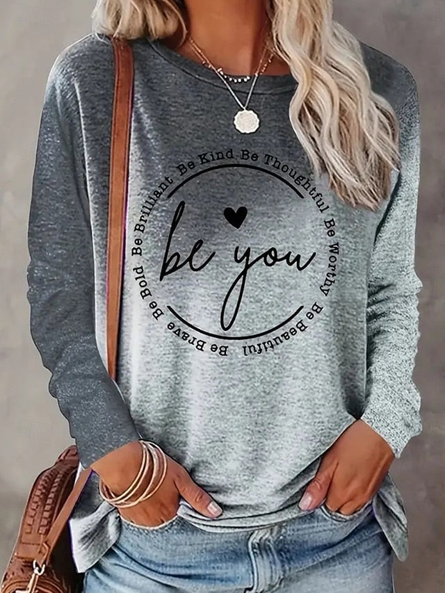 Women's T shirt Long Sleeve Crew Neck Long Sleeve Tunic
