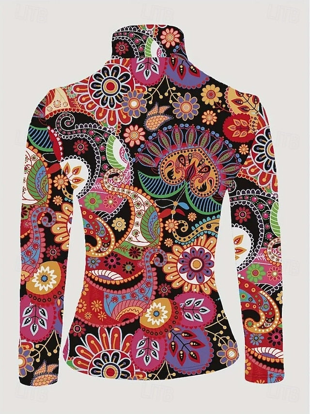 Women's Tunic Floral Elegant Bohemia Vintage Long Sleeve