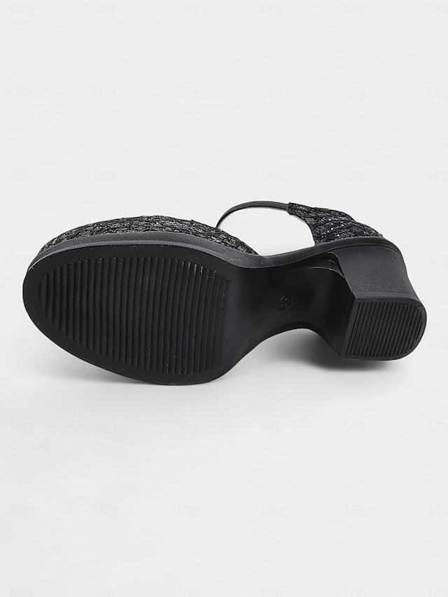 Women's Chunky Heel - Shoes Jane Lace Low Comfortable Mary