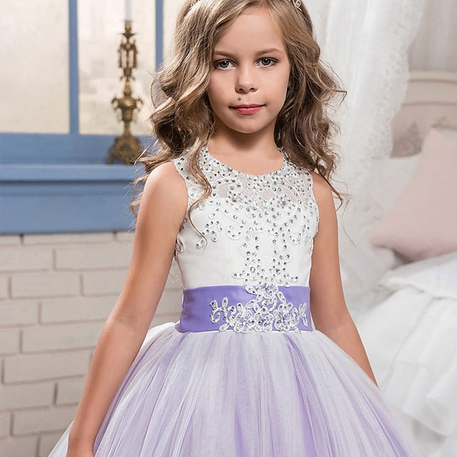 Flower Girls' Girl Dress Wedding Kids Sleeveless