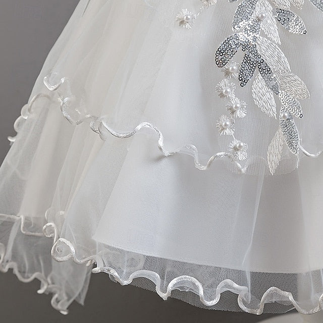 Short Flower Dress Party Kids Sleeve Wedding Girls' Floral