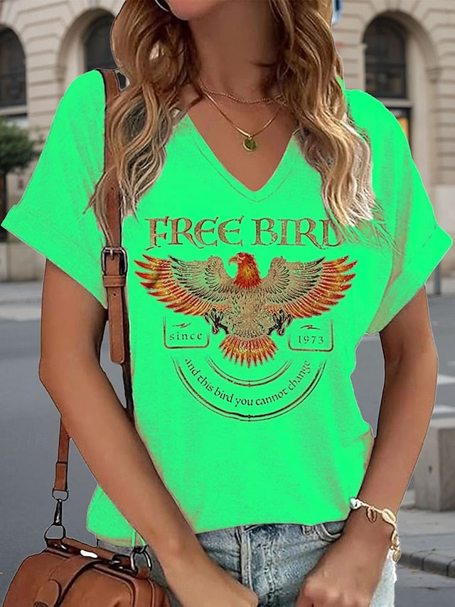 Music Festival Women's T Shirt Print Graphic Animal Letter