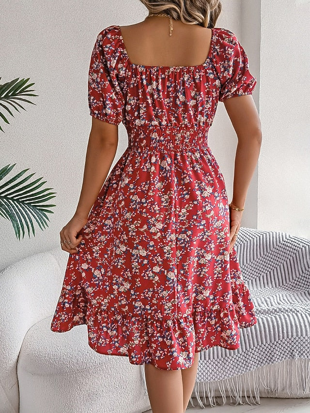 Women's Midi Dress A Line Dress Milkmaid Dress Midi Dress