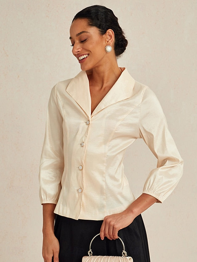 Women's With Belt Solid Color Stylish Turndown Dusty Rose