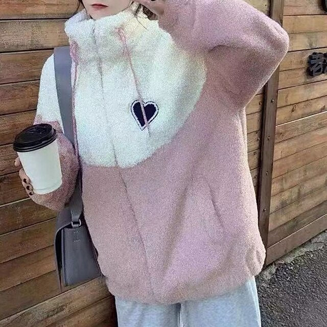 Women's Fuzzy Fleece Jacket Winter Coat with Pockets Long