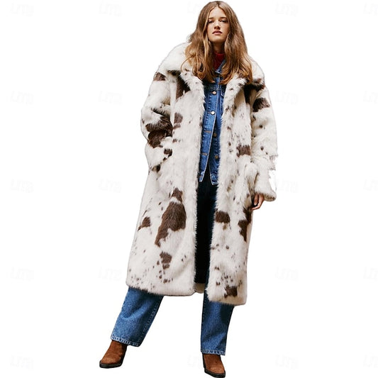 Warm Women's Elegant Comfortable Faux Fur Coat Knitting