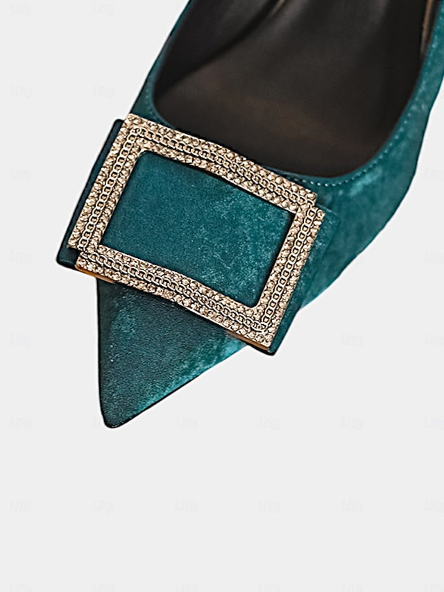 Elegant – Heels Toe Women's Pointed Champagne Buckle