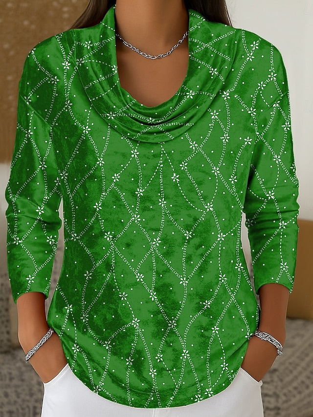Women's Tunic Tee Print Tiered Floral Graphic Geometric
