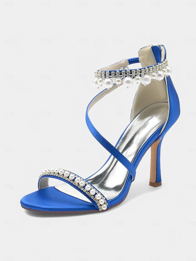 Heels – Party Chic Pointed-Toe Pink Ankle Strap Satin