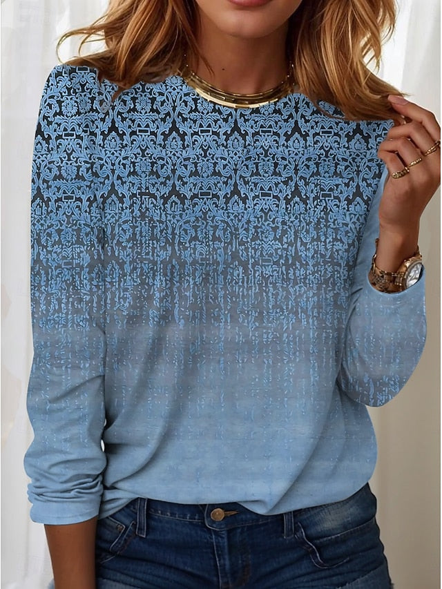 Women's T shirt Long Sleeve Crew Neck Long Sleeve Tunic