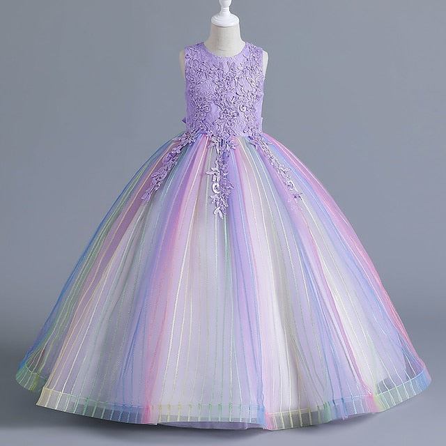 Sleeveless Party Kids Floral Girl Flower Girls' Dress