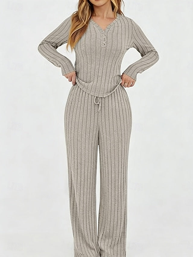 Women's Two Piece Sets Pants Sets Bolero Top Long Sleeve V