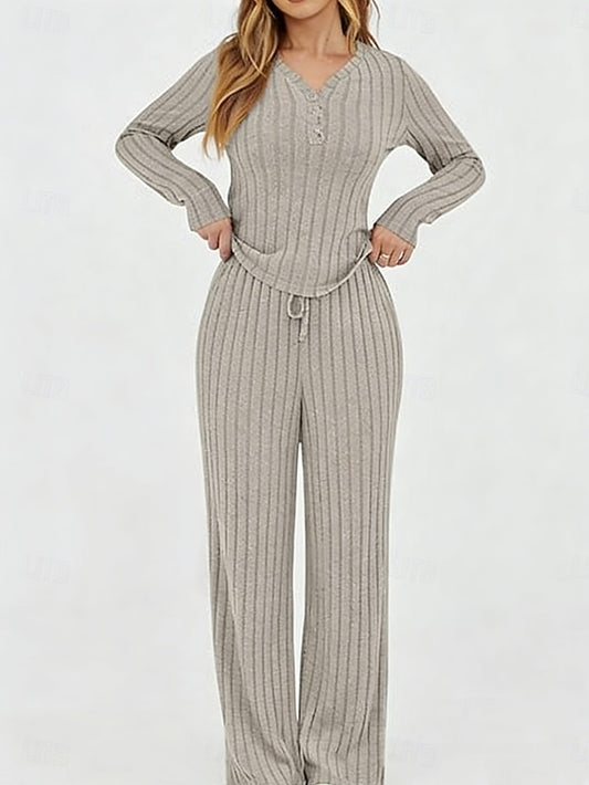 Women's Two Piece Sets Pants Sets Bolero Top Long Sleeve V