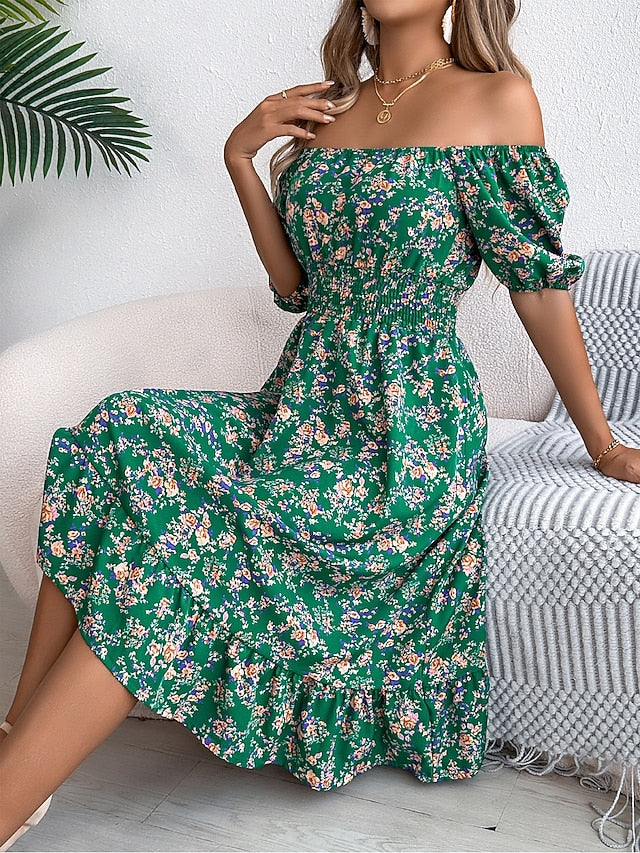 Women's Midi Dress A Line Dress Milkmaid Dress Midi Dress