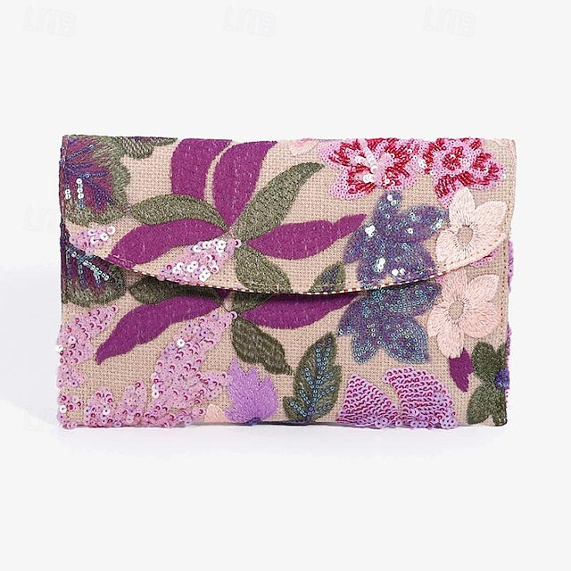 Handheld - Bag Floral Women's Evening Embroidered Clutch