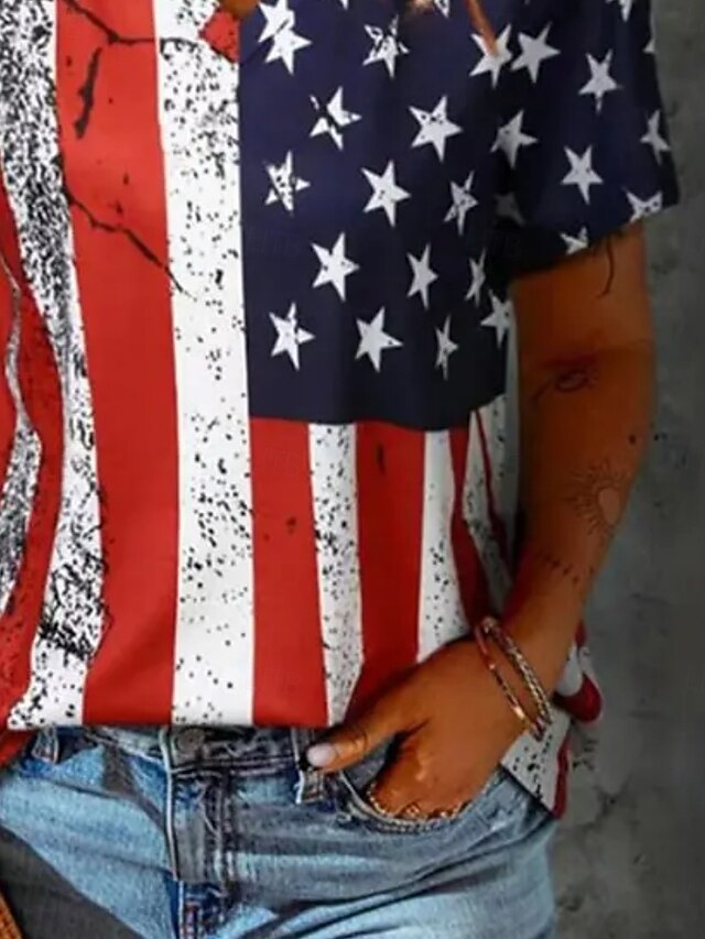American Independence Day Women's T Shirt Tee Top American