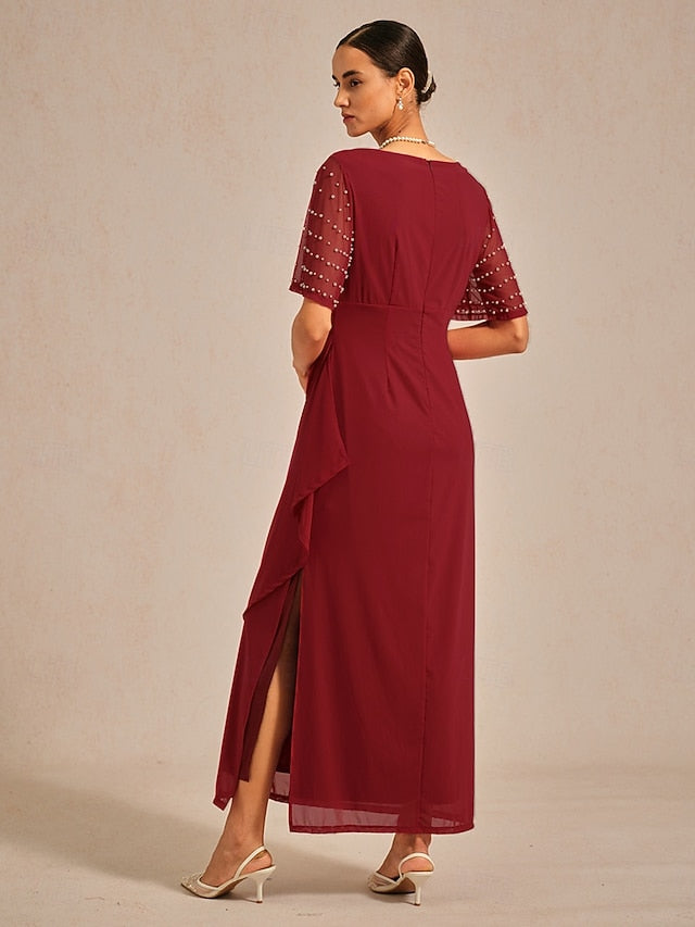 Women's Maxi Dress Sheath Dress Elegant Solid Color Short