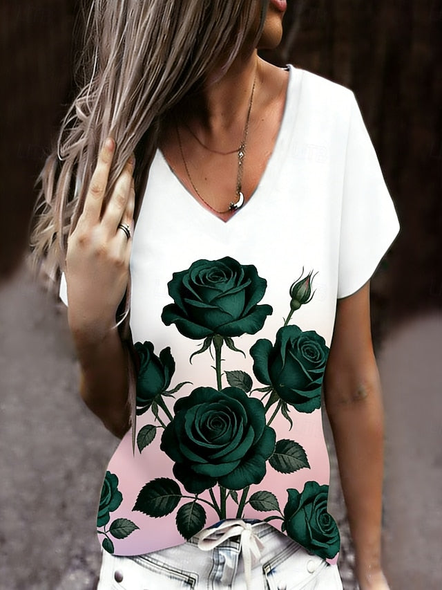 Valentine's Day Women's T Shirt Tee Top Print Heart