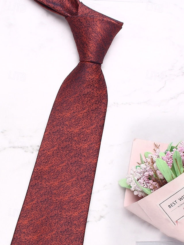 Men's Herringbone Tie Polyester Christmas Stylish –