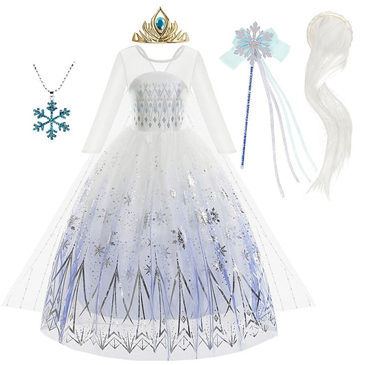 Vacation Fairytale Princess Dress Frozen Girl Elsa Flower