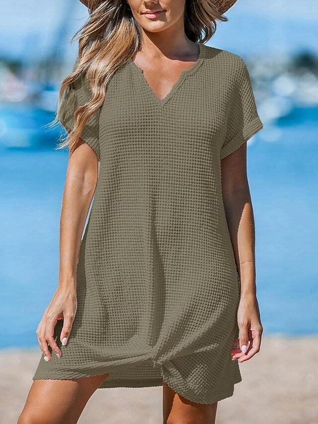 Women's Swimwear Cover Up Swim Dress Swimsuit Knitted