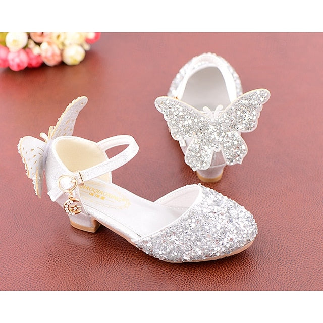 Glitter Butterfly Princess Pink Shoes Sparkly – Girls'